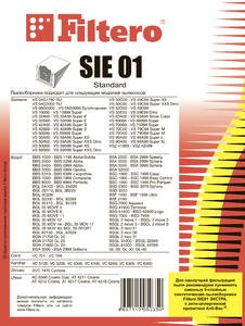 Мешки-пылесборники Filtero SIE 01 Standard, 5 шт, бумажные