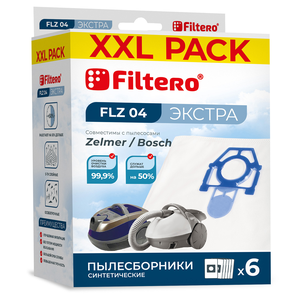 Мешки-пылесборники Filtero FLZ 04  XXL Pack ЭКСТРА, 6 шт, синтетические