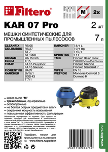 Filtero KAR 07 Pro, 2 шт, мешки синтетические, сменные