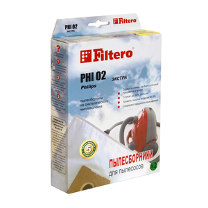 Мешки-пылесборники Filtero PHI 02 ЭКСТРА, 2 шт, синтетические
