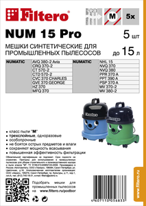 Filtero NUM 15 Pro, 5 шт, мешки синтетические, сменные