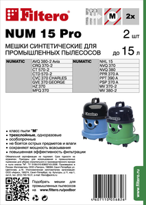 Filtero NUM 15 Pro, 2 шт, мешки синтетические, сменные
