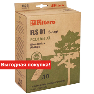 Мешки-пылесборники Filtero FLS 01 (S-bag) ECOLine XL, 10 шт + микрофильтр, бумажные