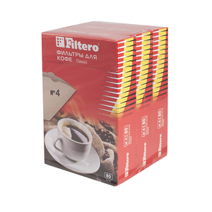 Комплект фильтров для кофеварок Filtero Classic №4 / Неотбеленные / 240штук