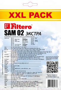 Мешки-пылесборники Filtero SAM 02 XXL Pack ЭКСТРА, 8 шт + микрофильтр, синтетические
