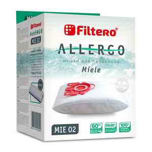 Мешки для пылесосов Filtero Allergo MIE 02, 4 штуки, моторный и микрофильтр, синтетические