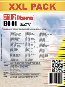 Мешки-пылесборники Filtero EIO 01 XXL Pack ЭКСТРА, 8 шт + микрофильтр, синтетические