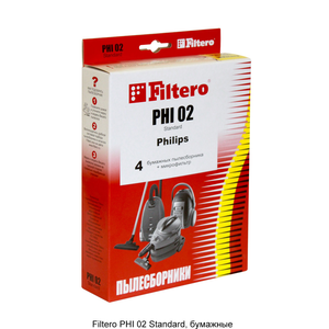 Мешки-пылесборники Filtero PHI 02 Standard, 4 шт, бумажные