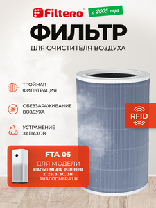 Filtero FTA 05 фильтр для воздухоочистителя Xiaomi MI Air purifier 2s, серый